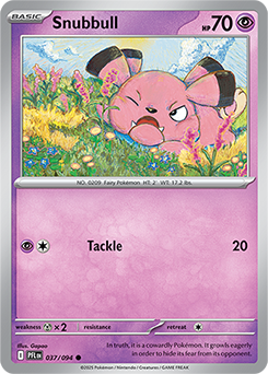 Common Pokémon card Snubbull 37/94 from Phantasmal Flames expansion