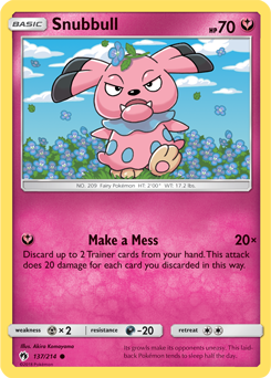 Snubbull 137/214 Pokémon card from Lost Thunder for sale at best price