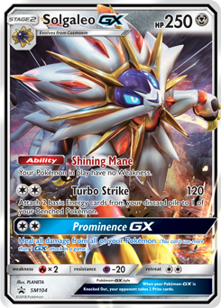 Solgaleo GX Gold full art Pokemon Card SM104a Black Star Promo Alternate
