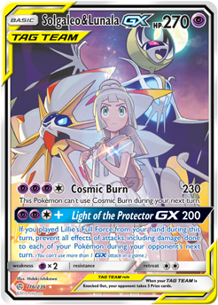 Carta de pokémon TCG- Solgaleo e Lunala-GX (75/236) carta pokémon