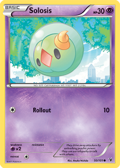 Common Pokémon card Solosis 50/101 from Noble Victories expansion