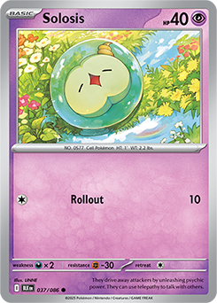 Common Pokémon card Solosis 37/86 from Black Bolt expansion