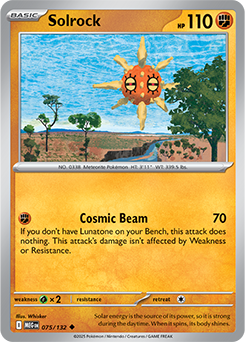 Uncommon Pokémon card Solrock 75/132 from Mega Evolution expansion