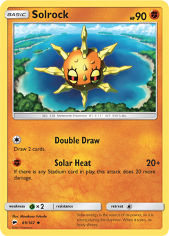 Solrock 69/147 Pokémon card from Burning Shadows for sale at best price
