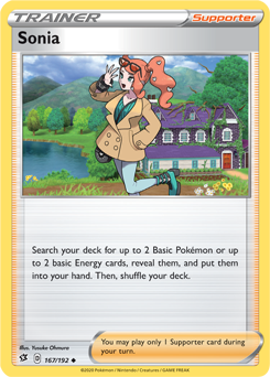 Uncommon Pokémon card Sonia 167/192 from Rebel Clash expansion