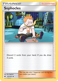 Uncommon Pokémon card Sophocles 123/147 from Burning Shadows expansion
