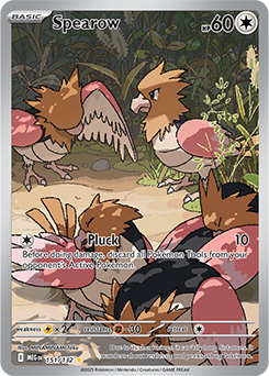 Illustration rare Pokémon card Spearow 151/132 from Mega Evolution expansion
