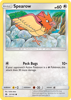 Spearow 97/149 Pokémon card from Sun & Moon for sale at best price