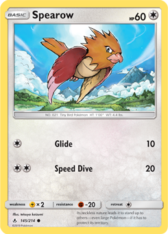 Spearow 145/214 Pokémon card from Unbroken Bonds for sale at best price