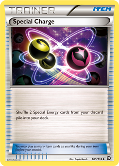 Uncommon Pokémon card Special Charge 105/114 from Steam Siege expansion