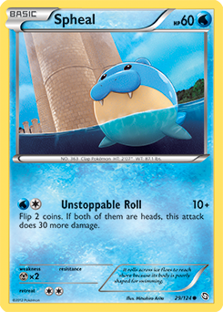 Common Pokémon card Spheal 29/124 from Dragons Exalted expansion