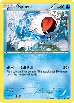 Common Pokémon card Spheal 45/160 from Primal Clash expansion