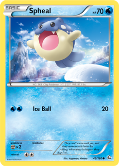Common Pokémon card Spheal 46/160 from Primal Clash expansion