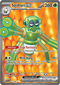 Ultra rare Pokémon card Spidops ex 223/198 from Scarlet & Violet expansion