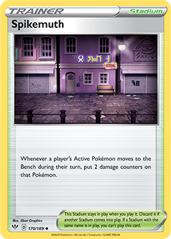 Uncommon Pokémon card Spikemuth 170/189 from Darkness Ablaze expansion