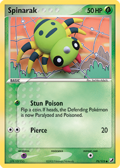 Spinarak 75/115 Pokémon card from Ex Unseen Forces for sale at best price