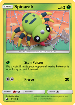 Spinarak 5/168 Pokémon card from Celestial Storm for sale at best price
