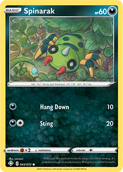 Spinarak 043/072 Pokémon card from Shining Fates for sale at best price
