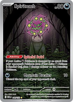 Illustration rare Pokémon card Spiritomb 148/132 from Mega Evolution expansion