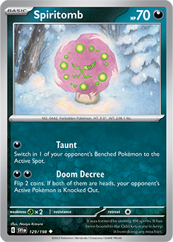 Uncommon Pokémon card Spiritomb 129/198 from Scarlet & Violet expansion