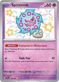 Spiritomb 158/91 Pokémon card from Paldean fates for sale at best price