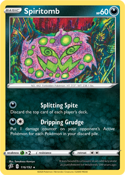 Spiritomb 116/192 Pokémon card from Rebel Clash for sale at best price