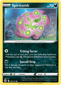 Common Pokémon card Spiritomb 089/172 from Brilliant Stars expansion