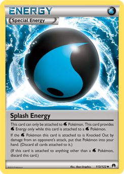 Uncommon Pokémon card Splash Energy 113/122 from Breakpoint expansion