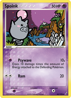 Spoink 62/100 Pokémon card from Ex Crystal Guardians for sale at best price