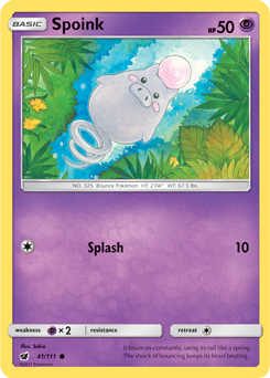 Spoink 41/111 Pokémon card from Crimson Invasion for sale at best price