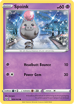 Spoink 55/163 Pokémon card from Battle Styles for sale at best price