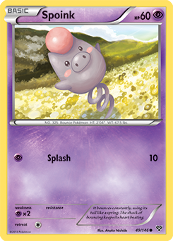 Common Pokémon card Spoink 49/146 from X&Y expansion