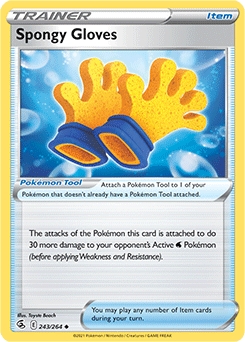 Uncommon Pokémon card Spongy Gloves 243/264 from Fusion Strike expansion