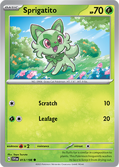 Common Pokémon card Sprigatito 013/198 from Scarlet & Violet expansion