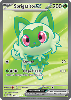 Carte Pokémon Ultra rare Poussacha ex 251/217 de la série Héros Transcendants