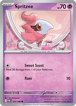 Common Pokémon card Spritzee 35/88 from Perfect Order expansion