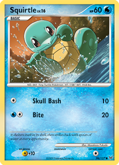 Common Pokémon card Squirtle 96/127 from Platinuim expansion