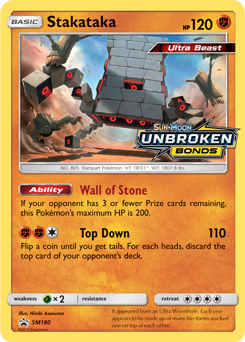 Promo Pokémon card Stakataka SM180 from Sun and Moon Promos expansion