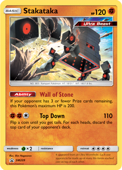 Promo Pokémon card Stakataka SM209 from Sun and Moon Promos expansion