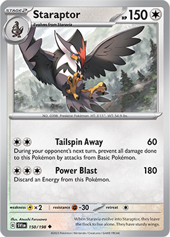 Uncommon Pokémon card Staraptor 150/198 from Scarlet & Violet expansion