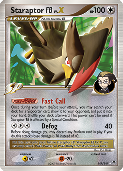 Lv. X Pokémon card Staraptor LV.X 147/147 from Supreme Victors expansion