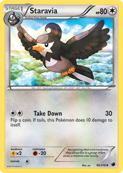 Staravia 96/116 Pokémon card from Plasma Freeze for sale at best price