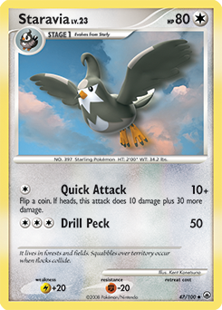 Staravia 47/100 Pokémon card from Majestic Dawn for sale at best price