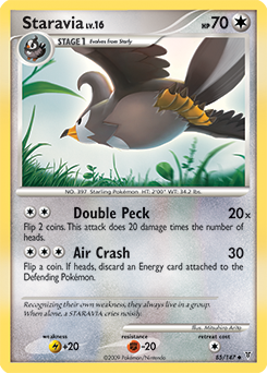 Uncommon Pokémon card Staravia 85/147 from Supreme Victors expansion