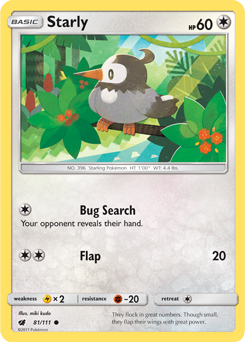 Starly 81/111 Pokémon card from Crimson Invasion for sale at best price