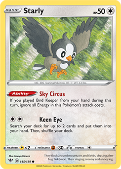 Starly 145/189 Pokémon card from Darkness Ablaze for sale at best price