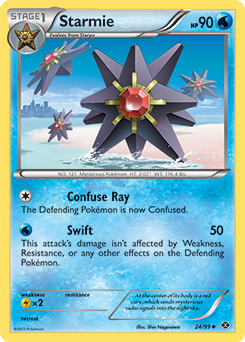 Uncommon Pokémon card Starmie 24/99 from Next Destinies expansion