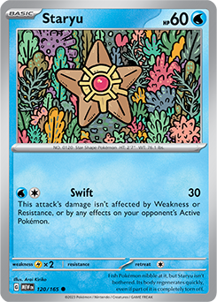 Common Pokémon card Staryu 120/165 from 151 expansion