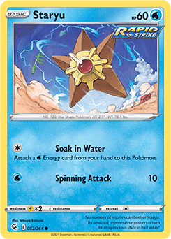Common Pokémon card Staryu 52/264 from Fusion Strike expansion