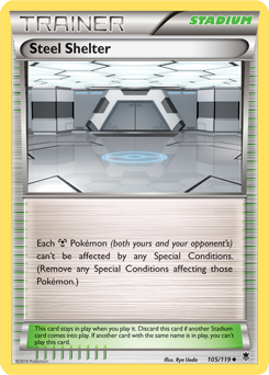 Steel Shelter 105/119 Pokémon card from Phantom Forces for sale at best price
